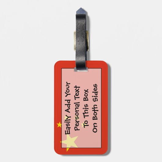 Vlag van de Volksrepubliek China Bagagelabel (Achterkant verticaal)