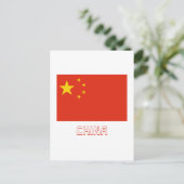Vlag van de Volksrepubliek China met naam Briefkaart (Staand voorkant)