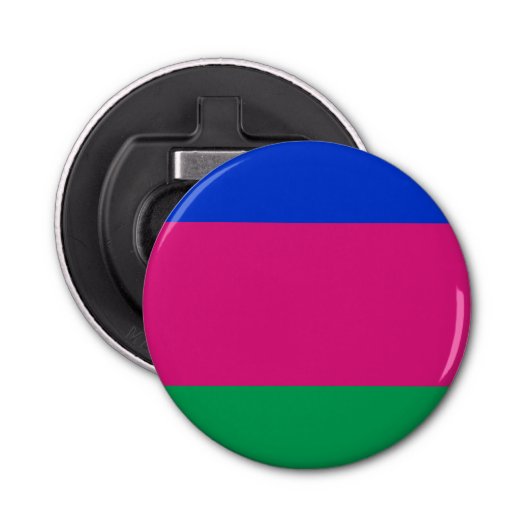 Vlag van de Volksrepubliek Kuban Button Flesopener (Voorkant)