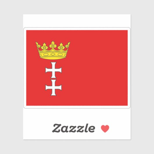 Vlag van de Vrije Stad Danzig (1920-1939) Sticker (Vel)