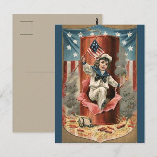 Vlag van de vrijheid briefkaart (Voorkant / Achterkant)