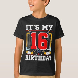 Vlag van de VS 16e verjaardag hockeyspeler 16 jaar T-shirt