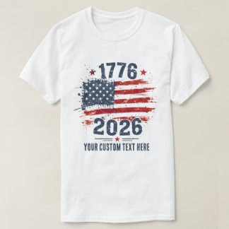Vlag van de VS 1776 2026 Jubileum T-shirt