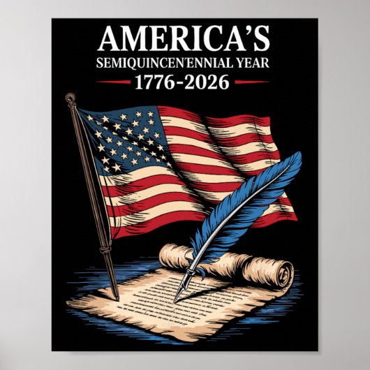 Vlag van de VS 250 jaar Onafhankelijkheidsdag 1776 Poster (Voorkant)