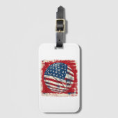 Vlag van de VS 4 juli basketbal Bagagelabel (Voorkant (verticaal))