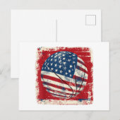 Vlag van de VS 4 juli basketbal Feestdagenkaart (Voorkant / Achterkant)