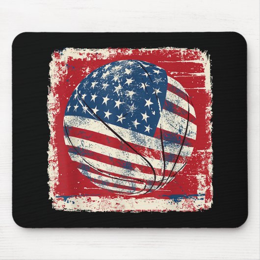 Vlag van de VS 4 juli basketbal Muismat (Voorkant)