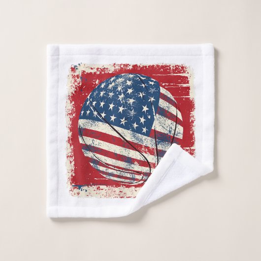 Vlag van de VS 4 juli basketbal Washandje (Wasdoekje)
