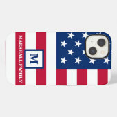 Vlag van de VS Aangepaste Monogram 4 juli iPhone Hoesje (Achterkant horizontaal)