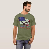 Vlag van de VS & Adelaar boven RESPECT T-shirt (Voorkant volledig)