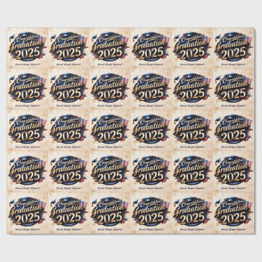"Vlag van de VS Afstuderen" Cadeaupapier (Vlak)