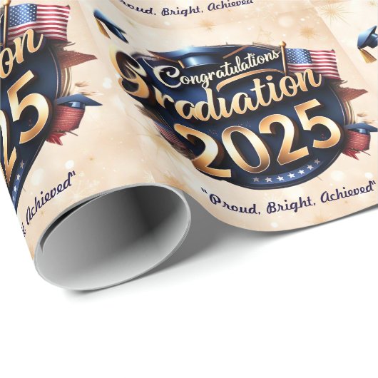 "Vlag van de VS Afstuderen" Cadeaupapier (Rol Hoek)