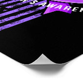 Vlag van de VS alzheimer bewustzijn ondersteunend Poster (Hoek)