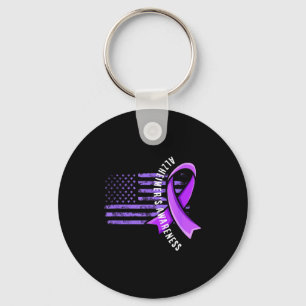Vlag van de VS alzheimer bewustzijn ondersteunend Sleutelhanger