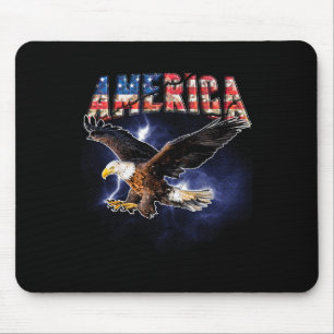 Vlag van de VS Amerika Font Adelaar Flitsen Voor M Muismat