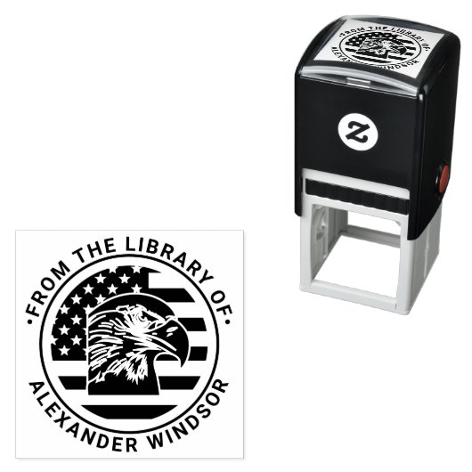 Vlag van de VS Amerikaanse Adelaar Hoofdbibliothee Zelfinktende Stempel (In situ)
