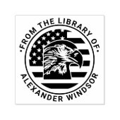 Vlag van de VS Amerikaanse Adelaar Hoofdbibliothee Zelfinktende Stempel (Design)