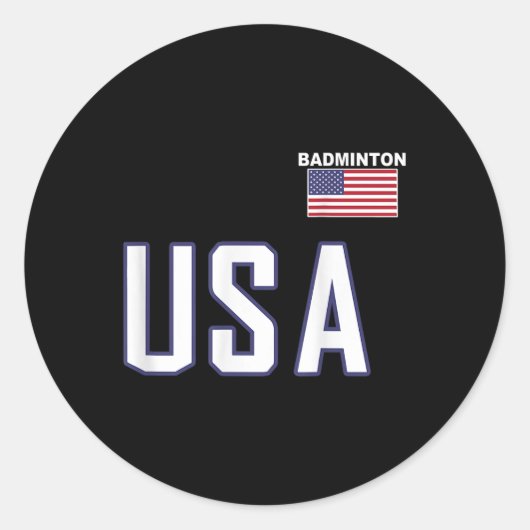 Vlag van de VS Badminton Team Cool Speler Uitrusti Ronde Sticker (Voorkant)