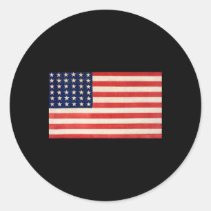Vlag van de VS Basic voor mannen vrouwen en kinder Ronde Sticker