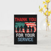 Vlag van de VS Bedankt voor uw dienst - Herdenking Kaart (Gele Bloem)