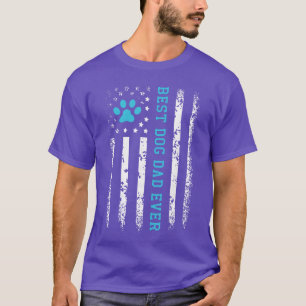 Vlag van de VS Beste hond papa ooit Amerikaanse pu T-shirt