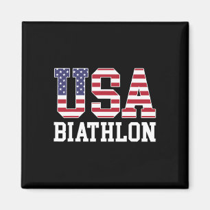 Vlag van de VS Biathlonist - Amerikaanse Biathlon  Magneet