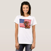 Vlag van de VS bij Bison EST 1776 T-shirt (Voorkant volledig)