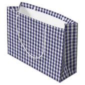 Vlag van de VS Blauw en Wit Gingham Geruit Groot Cadeauzakje (Achterkant Gekanteld)