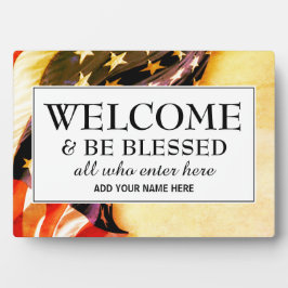  Vlag van de VS BLOESSEN Welkom Fotoplaat