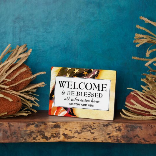 Vlag van de VS BLOESSEN Welkom Fotoplaat (Zijkant)