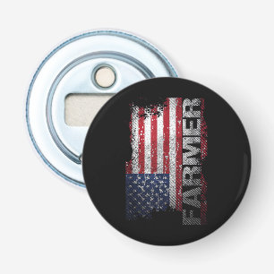 Vlag van de VS Boer T-shirt, Amerikaanse Boeren Te Button Flesopener