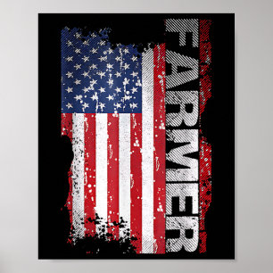 Vlag van de VS Boer voor 4 juli Poster