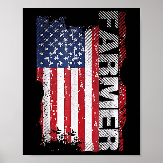 Vlag van de VS Boer voor 4 juli Poster (Voorkant)