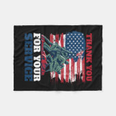 Vlag van de VS Dank u voor uw dienst - Veteranen Fleece Deken (Voorkant (Horizontaal))