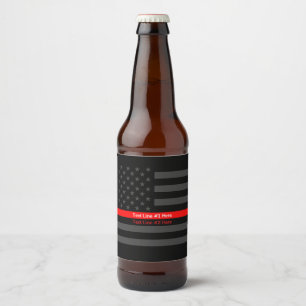 Vlag van de VS Dune Rode Lijn Symbolische Uw Tekst Bier Etiket