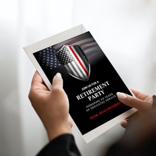 Vlag van de VS | Dünne Rode Lijn Schild | Zwart Kaart