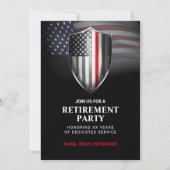 Vlag van de VS | Dünne Rode Lijn Schild | Zwart Kaart (Voorkant)