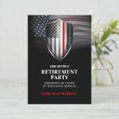 Vlag van de VS | Dünne Rode Lijn Schild | Zwart Kaart (Staand voorkant)