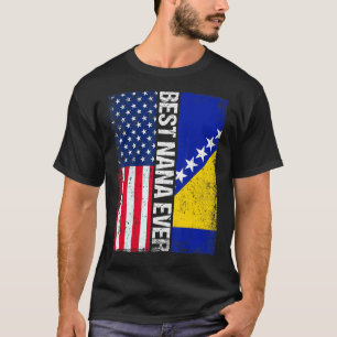 Vlag van de VS en Bosnië en Herzegovina T-shirt