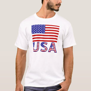 Vlag van de VS en de Verenigde Staten van Amerika T-shirt