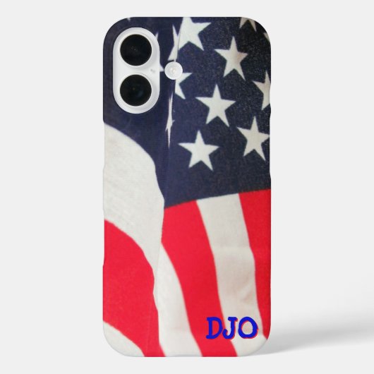 Vlag van de VS en uw initialen Case-Mate iPhone Case (Achterkant)