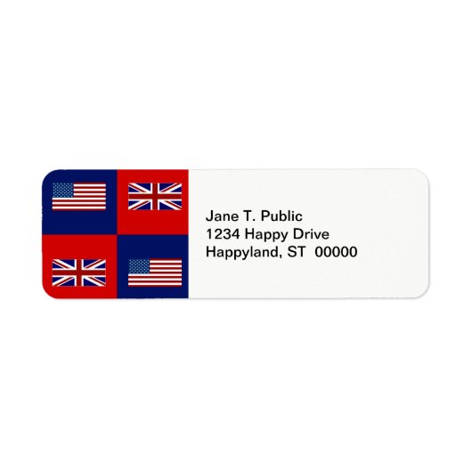 Vlag van de VS en VK Etiket (Voorkant)
