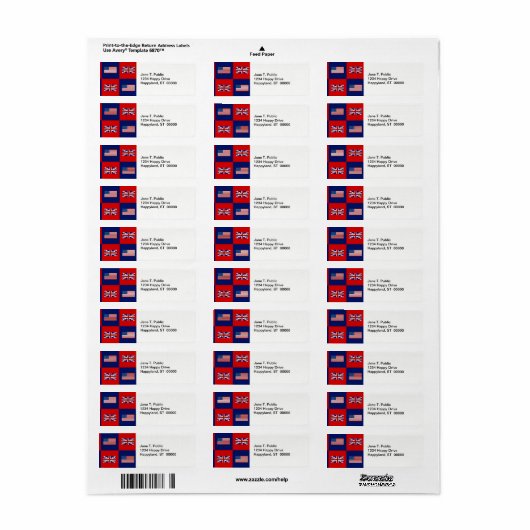 Vlag van de VS en VK Etiket (Full Sheet)