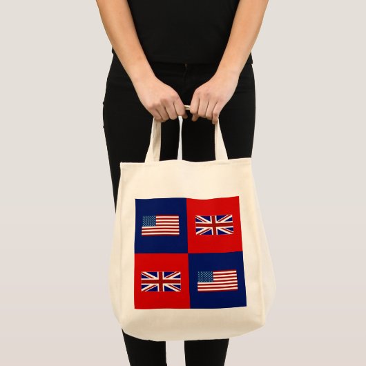 Vlag van de VS en VK Tote Bag (Voorkant (product))