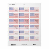 Vlag van de VS Etiket (Full Sheet)
