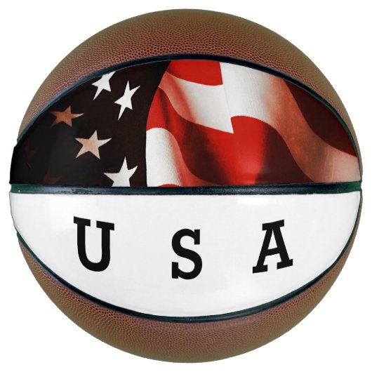 Vlag van de VS gedrapeerd Basketbal (Voorkant)