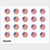 Vlag van de VS Gelukkig Gezicht Ronde Sticker (Vel)