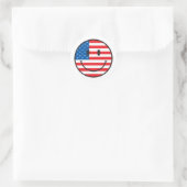 Vlag van de VS Gelukkig Gezicht Ronde Sticker (Tas)