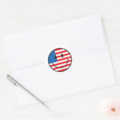 Vlag van de VS Gelukkig Gezicht Ronde Sticker (Envelop)