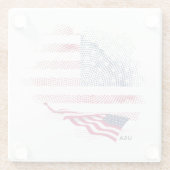 Vlag van de VS Glazen Onderzetter (Achterkant)